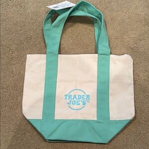 Teal and Cream Tote Bag